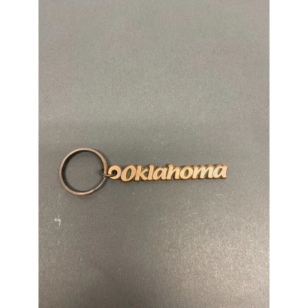 Vintage Oklahoma Metal Keychain Souvenir